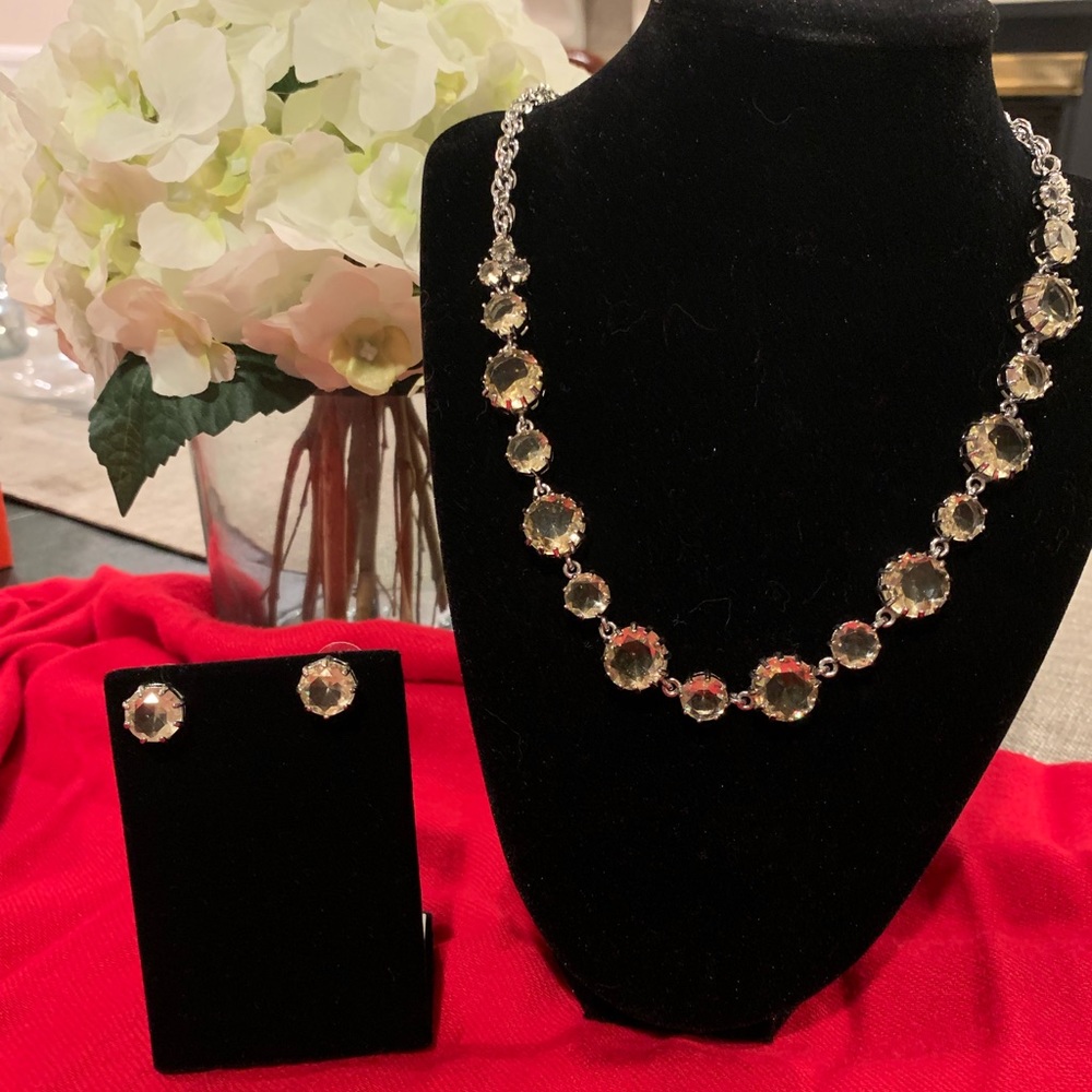Silver necklaces and matching earrings